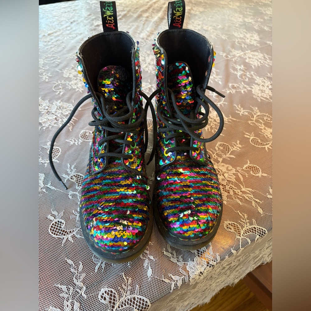 Doc Marten sequined boots size 6
